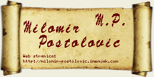 Milomir Postolović vizit kartica
